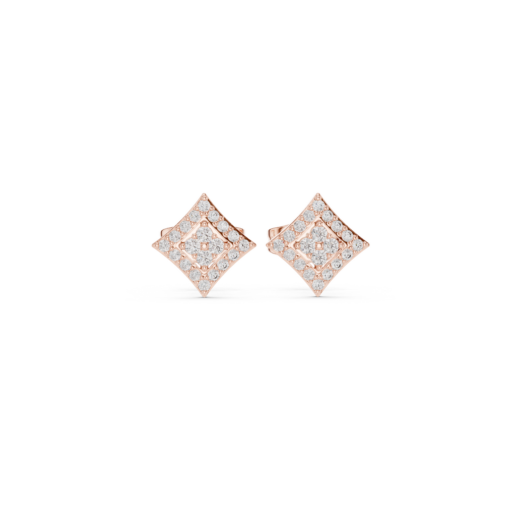 Kite-Shaped Diamond Stud Earring
