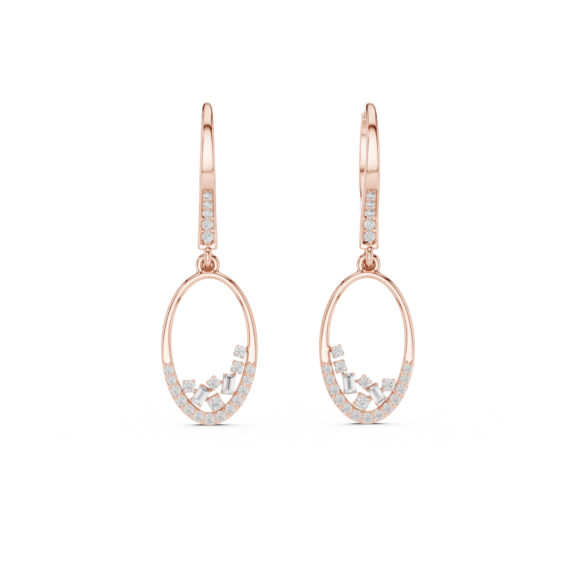 Elegant Oval Drop Lab Grown Diamond Earrings