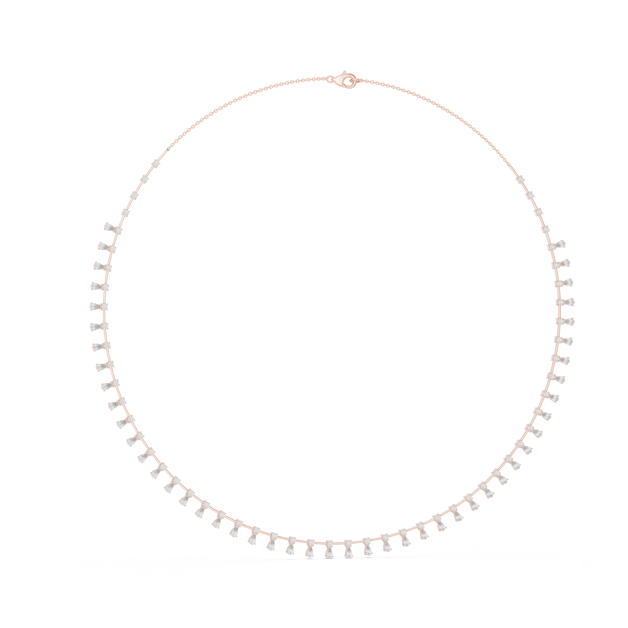 Graduated Dangling Lab Grown Diamond Necklace