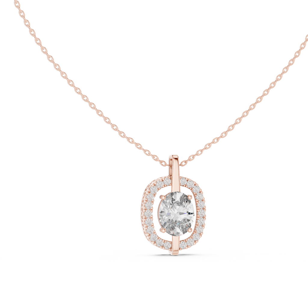 Classic Oval Lab Grown Diamond Solitaire Pendant