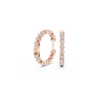 Modern Bezel-Set Diamond Hoop Earrings