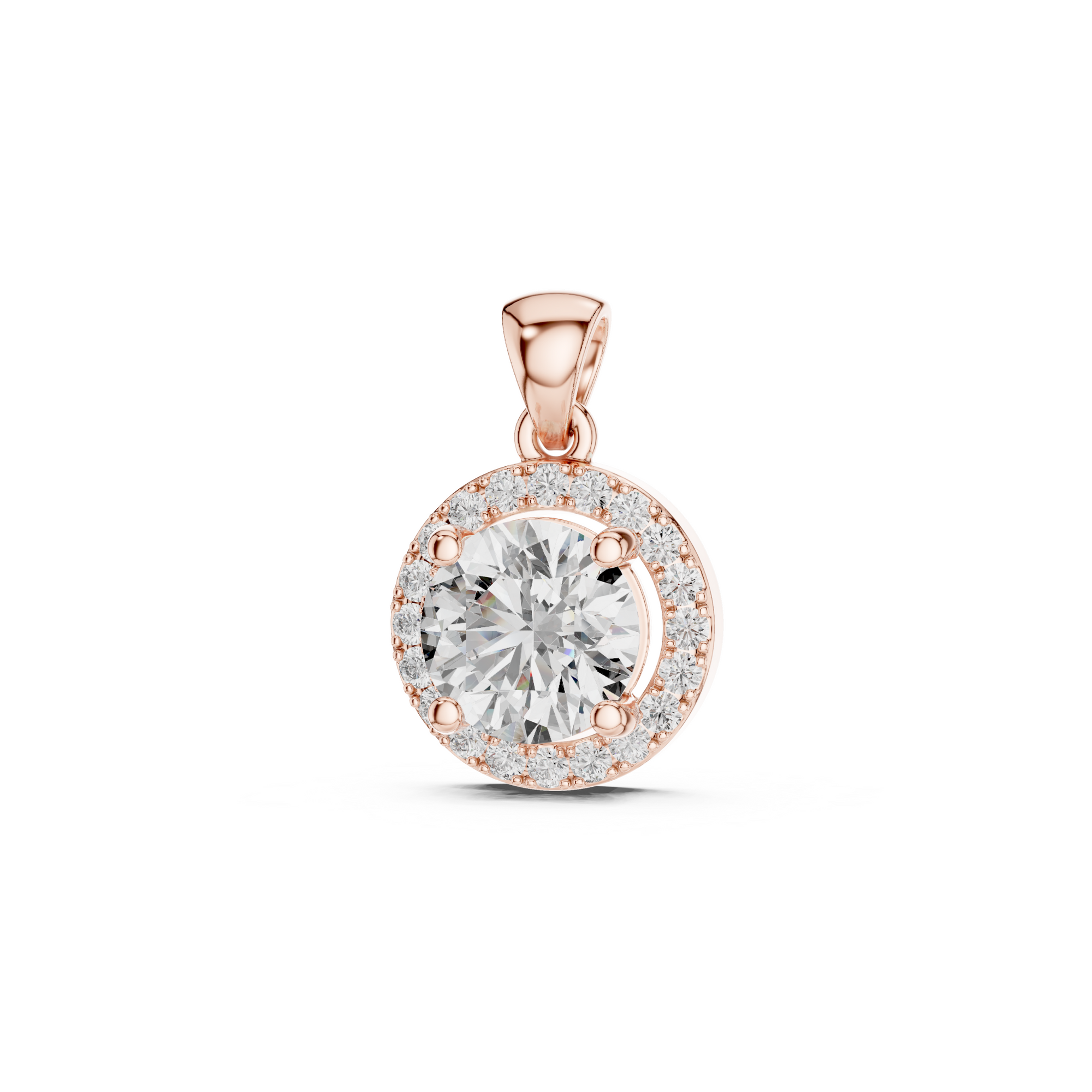 Round Halo Lab Grown Diamond  Pendant