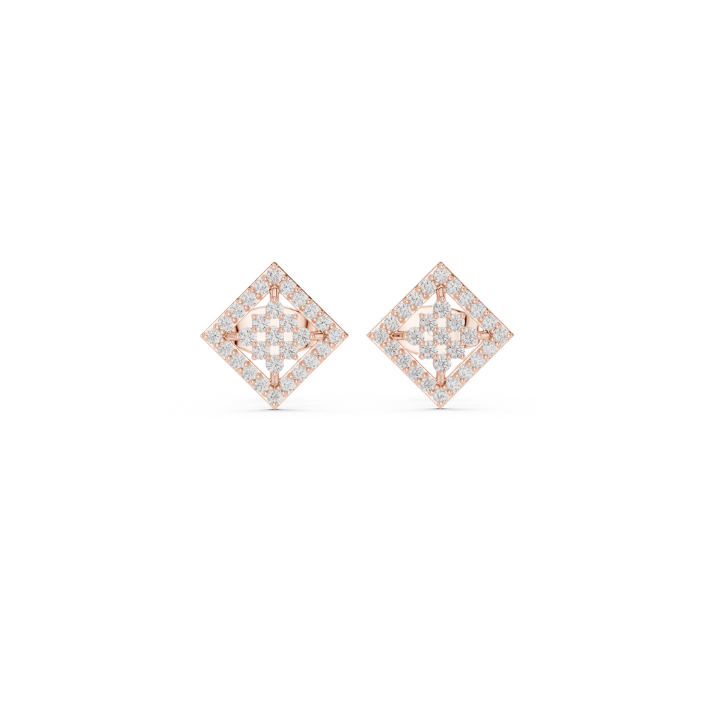 Cluster Squire Diamond Stud Earring