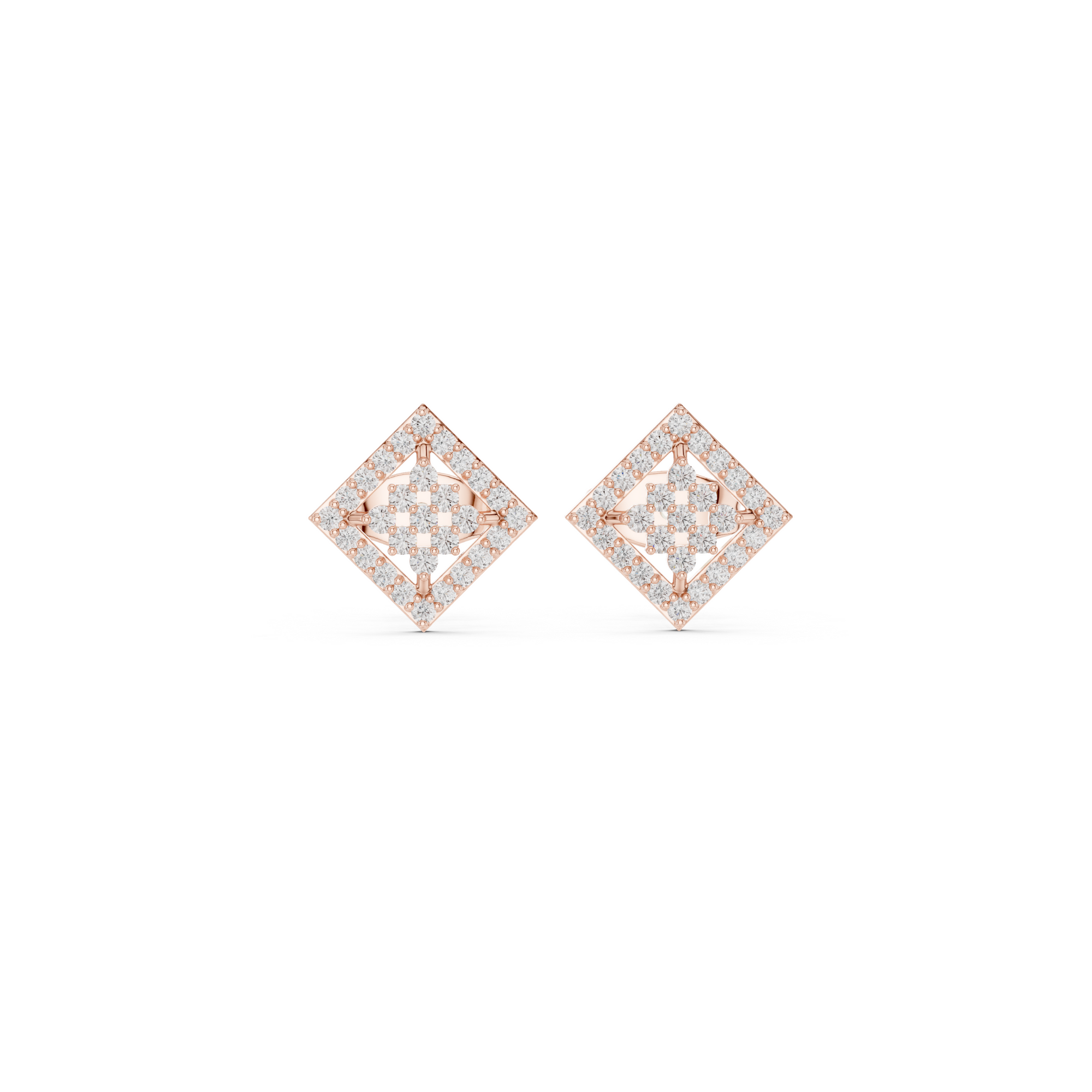 Cluster Squire Diamond Stud Earring