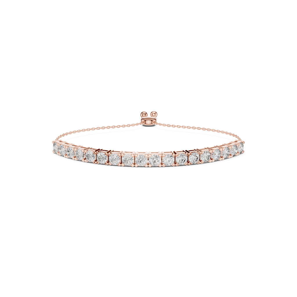 Elegant  Round Cut Lab Grown Diamonds Chain Bracelet