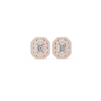 Vintage Emerald-Cut Diamond Stud Earrings