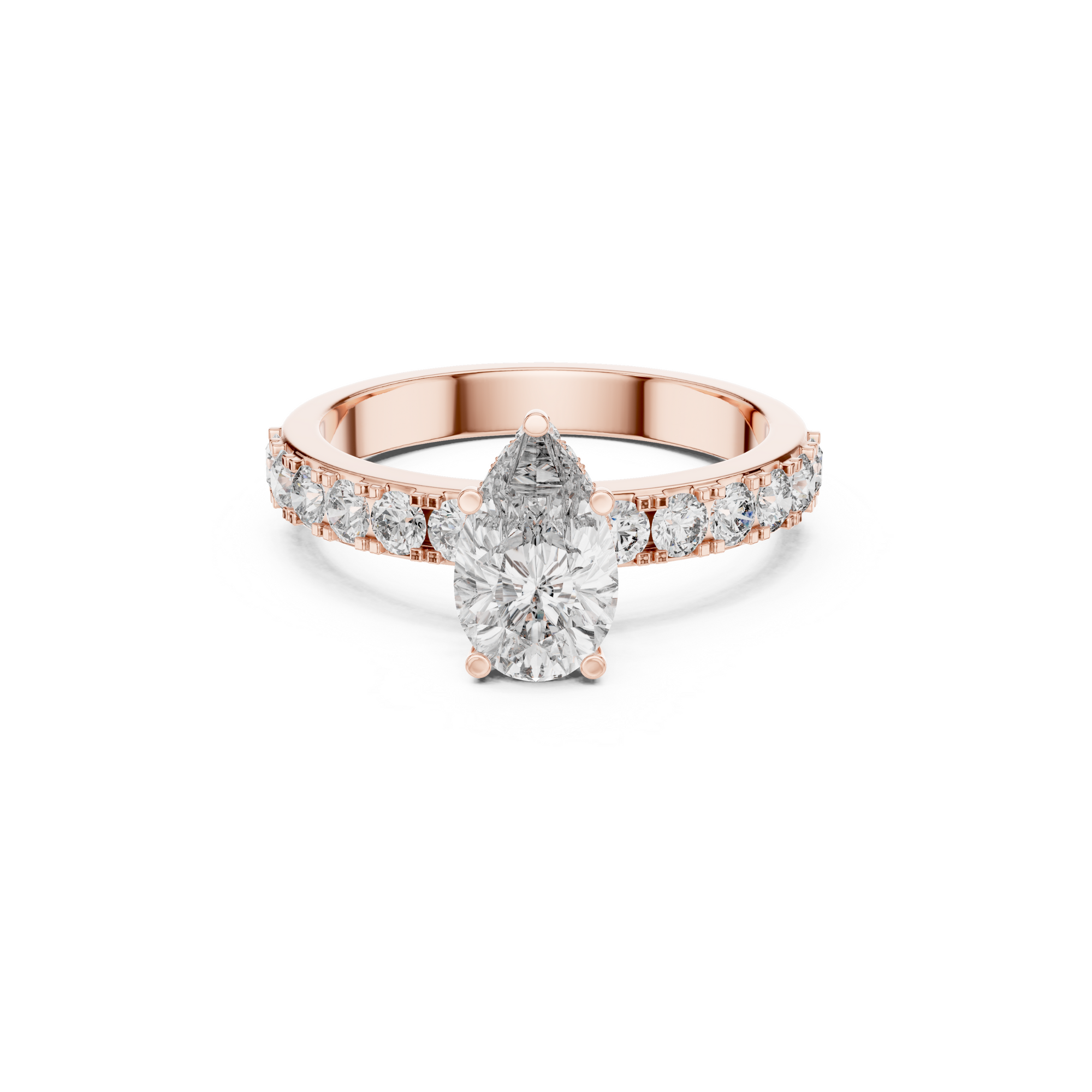 Pear Cut Solitaire Lab Grown Diamond Ring