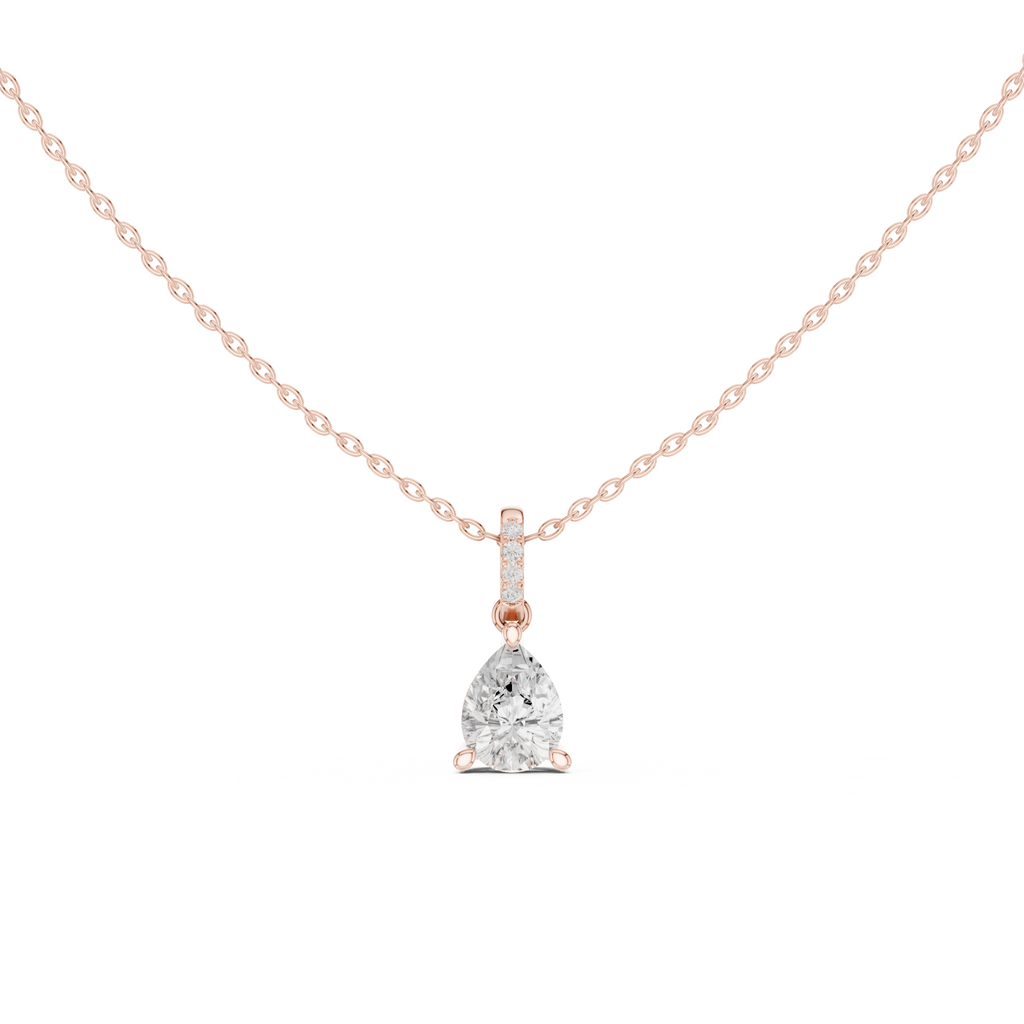 Pear Cut Solitaire Diamond Pendant