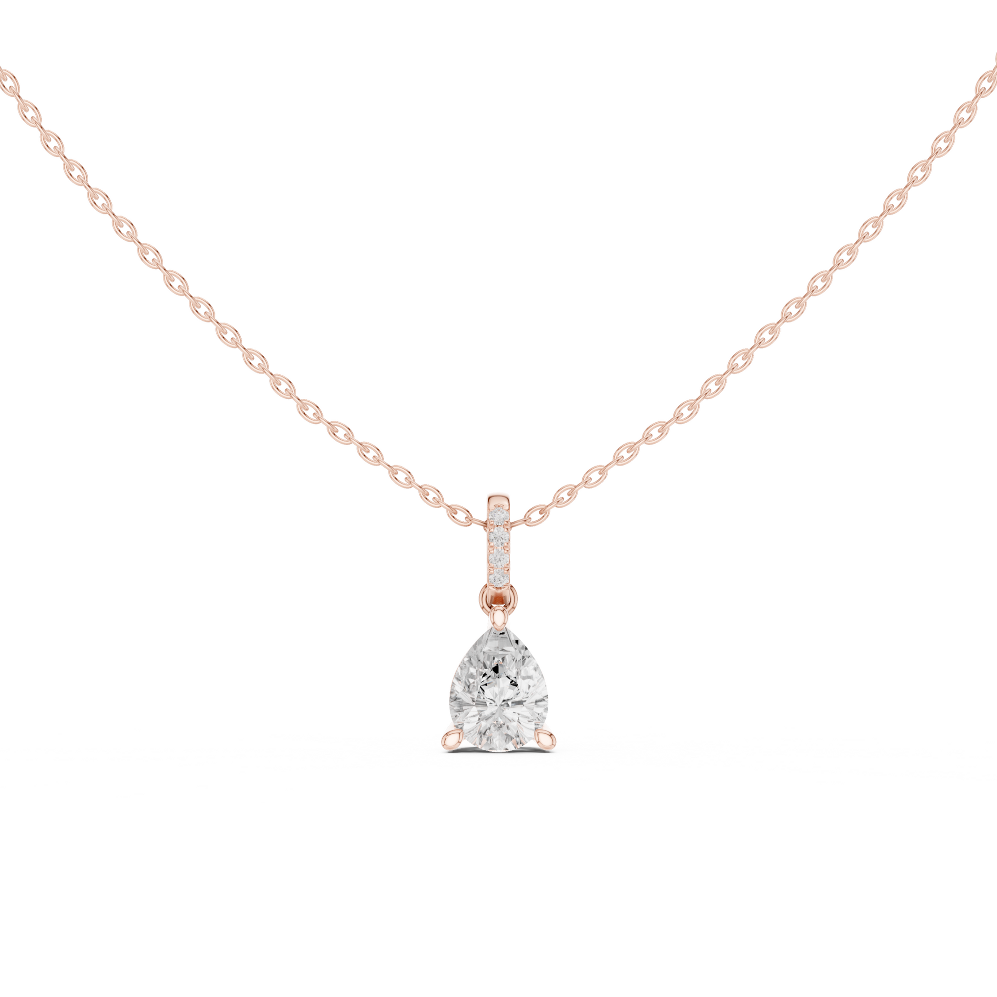 Pear Cut Solitaire Diamond Pendant