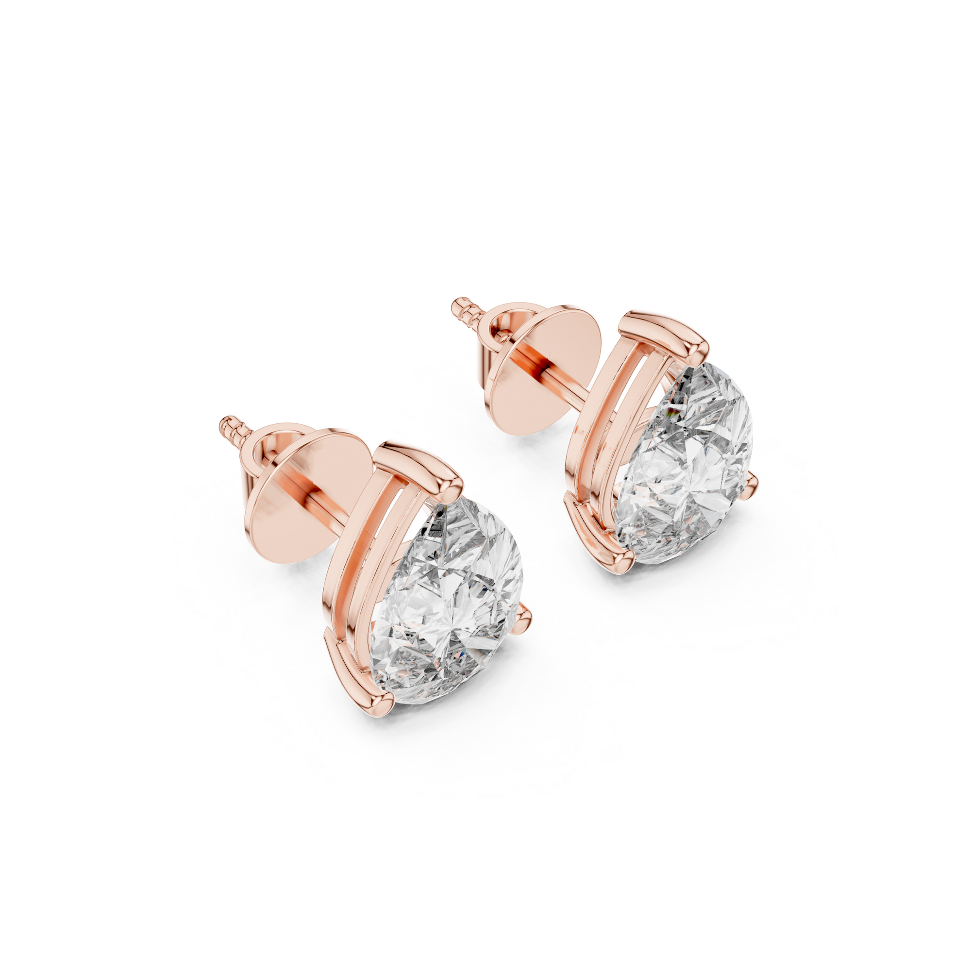 Pear Solitaire Lab Grown Diamond Stud