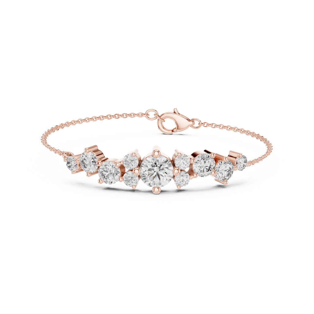 Cluster Lab Grown Diamond chain Bracelet