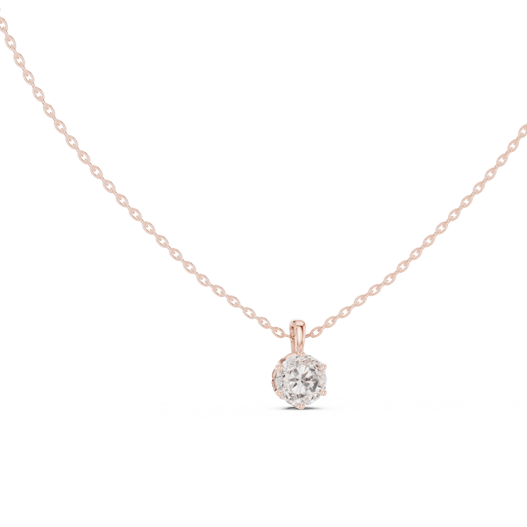 Round Cut Solitaire Lab Grown Diamond Pendant