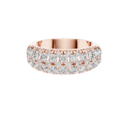 Gold Triple Row Diamond Band Ring