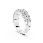 Gold Triple Row Diamond Band Ring