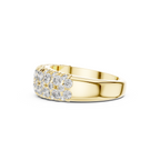 Gold Triple Row Diamond Band Ring