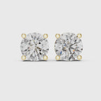 Round Cut Solitaire Lab Grown Diamond Stud