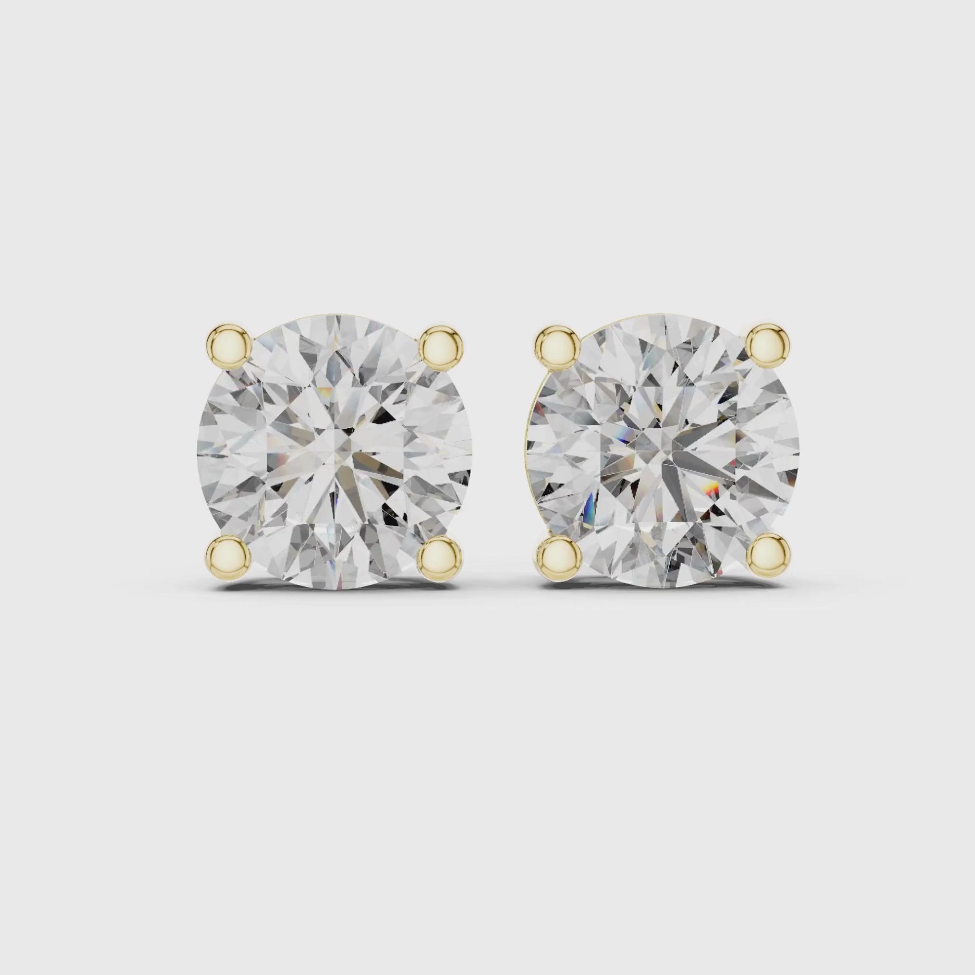 Round Cut Solitaire Lab Grown Diamond Stud