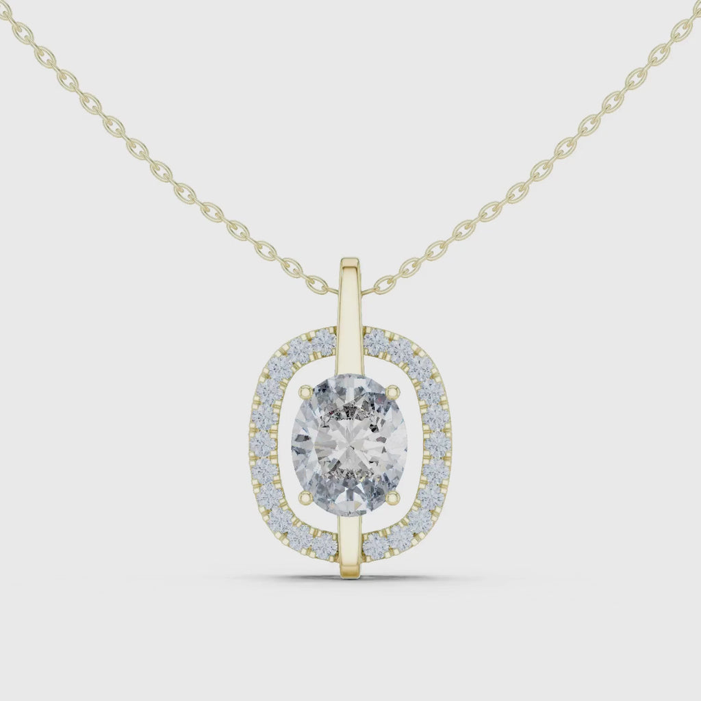 Classic Oval Lab Grown Diamond Solitaire Pendant