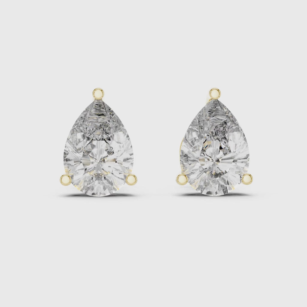 Pear Solitaire Lab Grown Diamond Stud