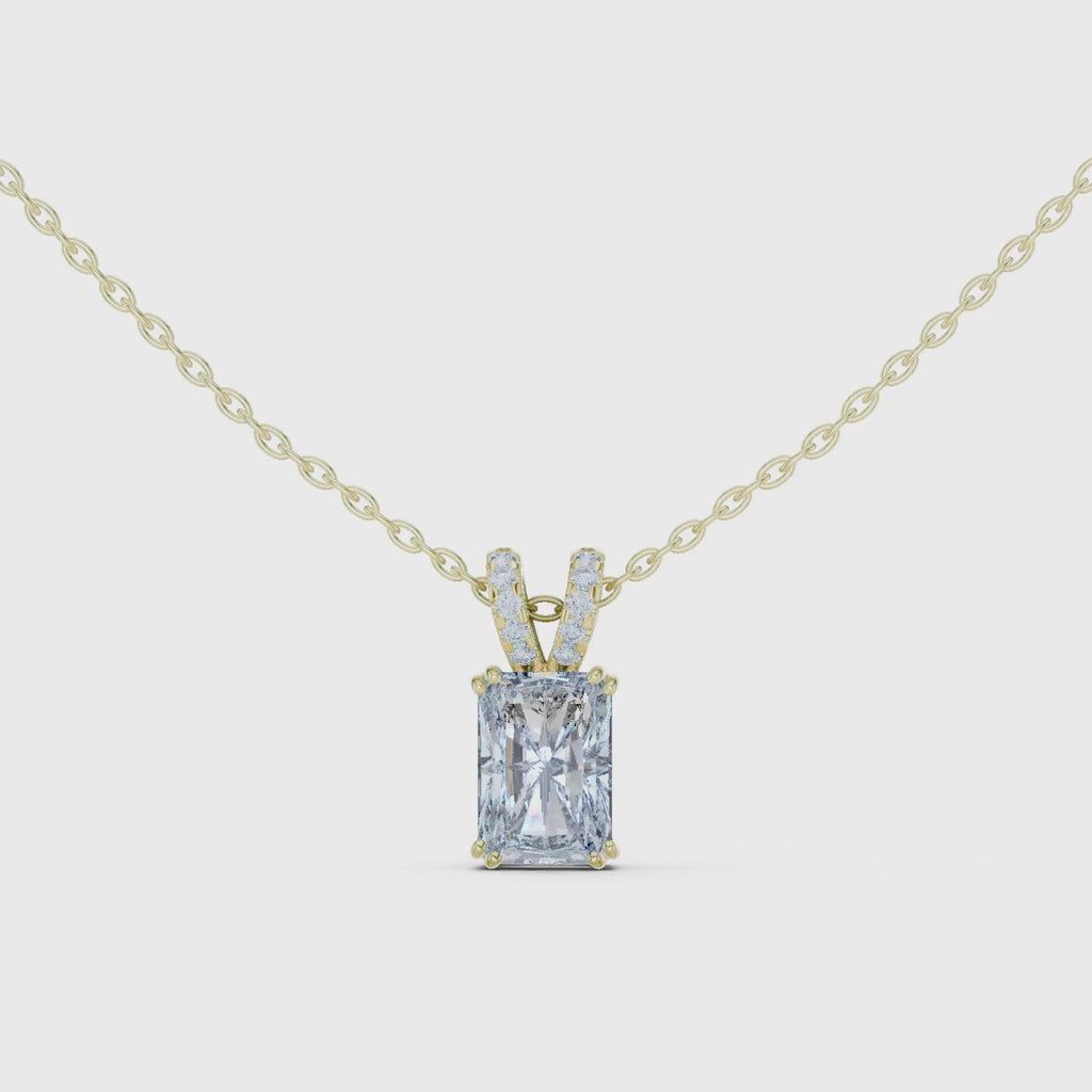 Radiant Cut Solitaire Lab Grown Diamond Pendant