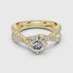 Twisted Halo Diamond  Ring
