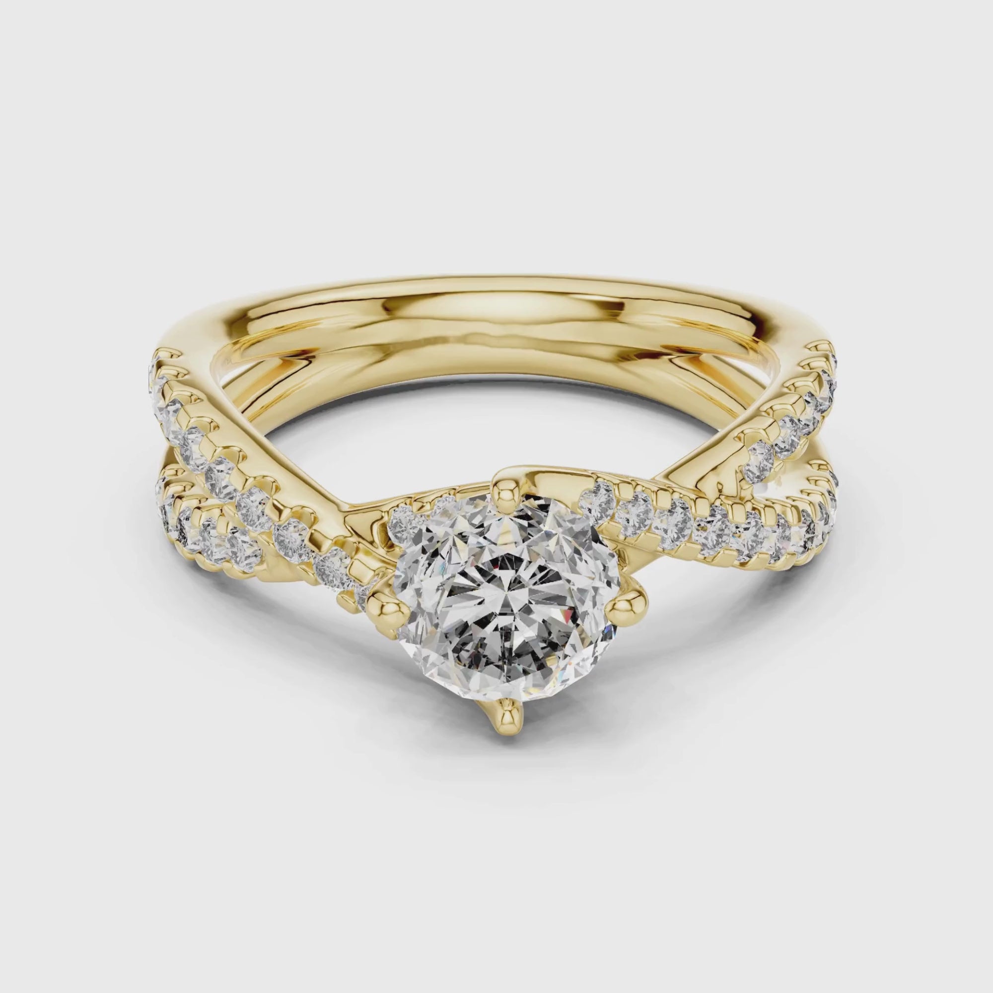 Twisted Halo Diamond  Ring