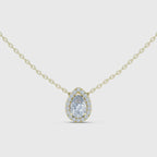 Pear Shape Halo Lab Grown Diamond Pendant