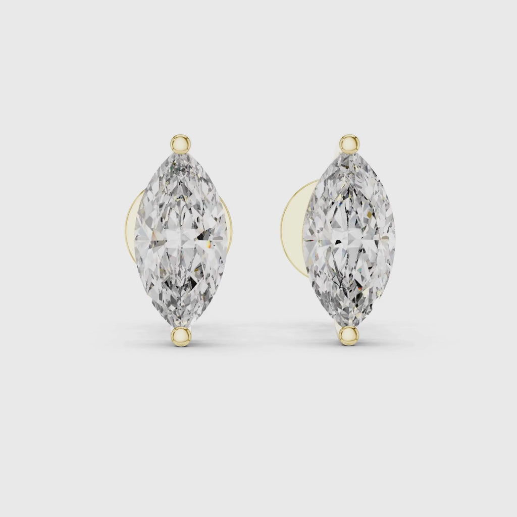 Marquise-Cut Lab Grown Diamond Stud