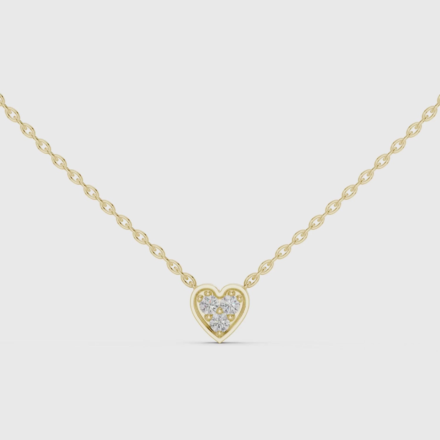 Heart Triple Round Lab Grown Diamond Pendant