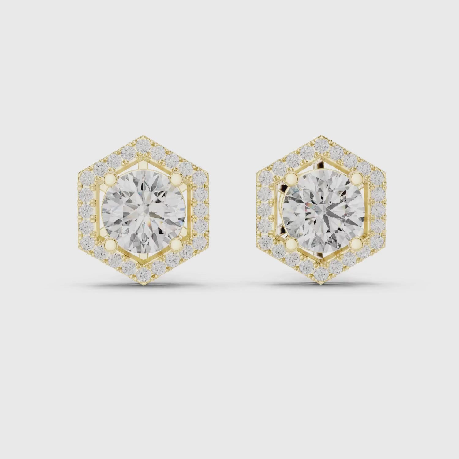 Hexagon Lab Grown Diamond Stud