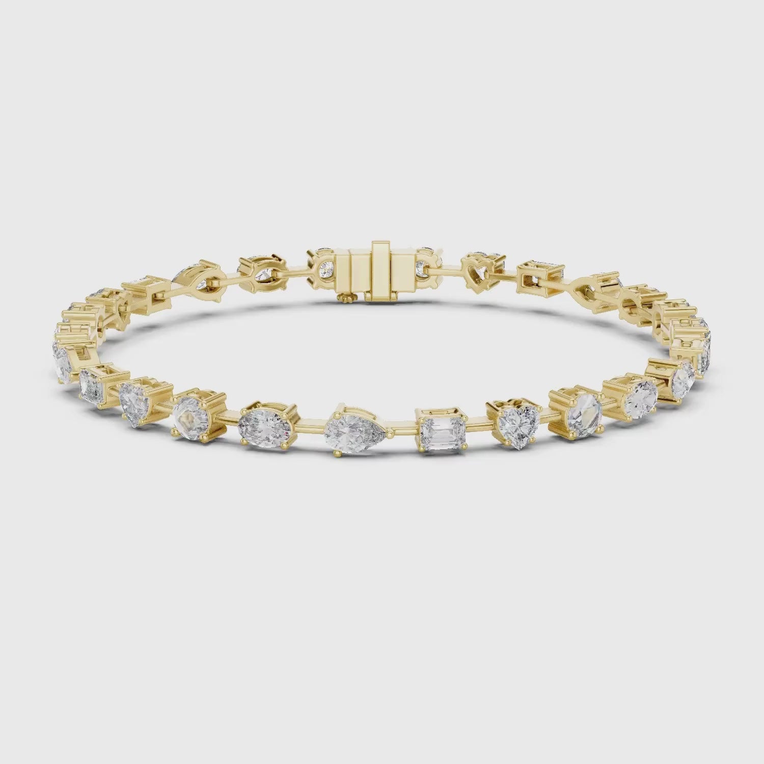Multi-Shape Lab Grown Diamond Tennis Bracelet.