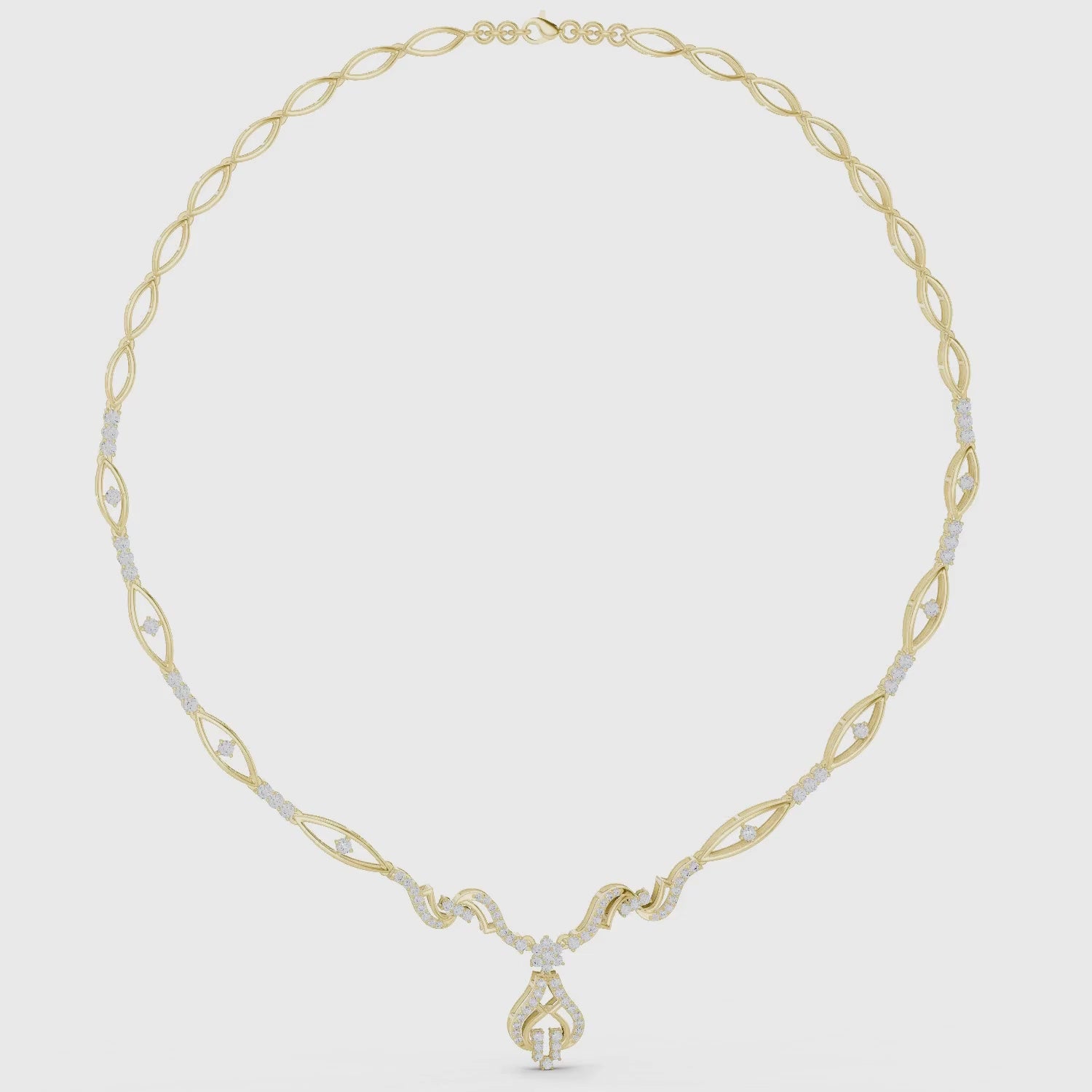 Intricate Vine Design Lab Grown Diamond Necklace