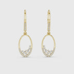 Elegant Oval Drop Lab Grown Diamond Earrings