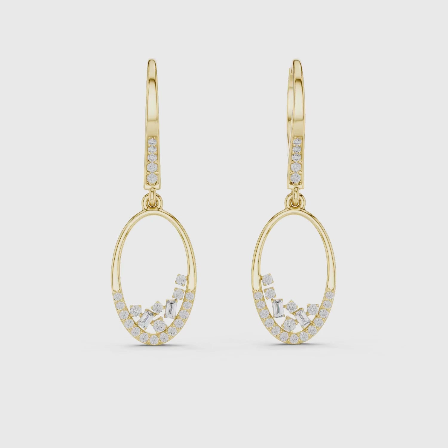 Elegant Oval Drop Lab Grown Diamond Earrings