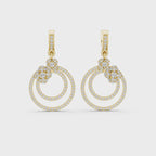 Floral Hoop Lab Grown Diamond Drop Earring
