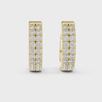 Double Row Diamond Hoop Earrings