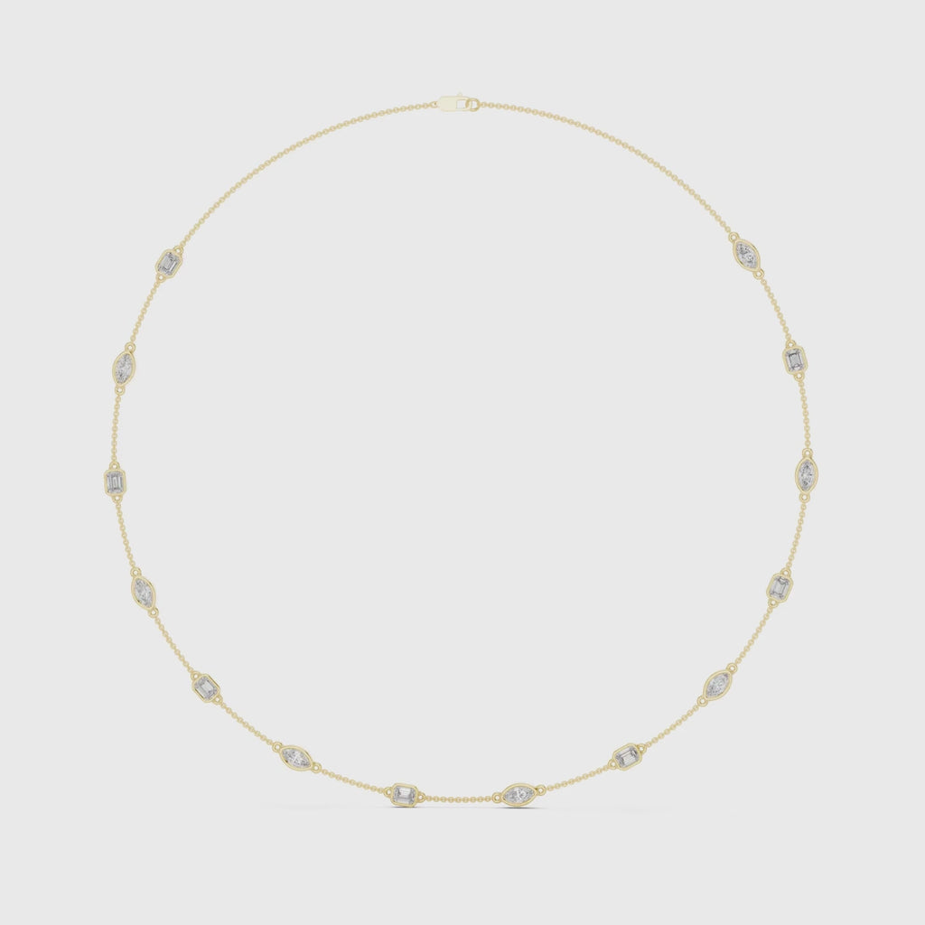 Elegant Gold Bezel-Set Lab Grown Diamond Necklace