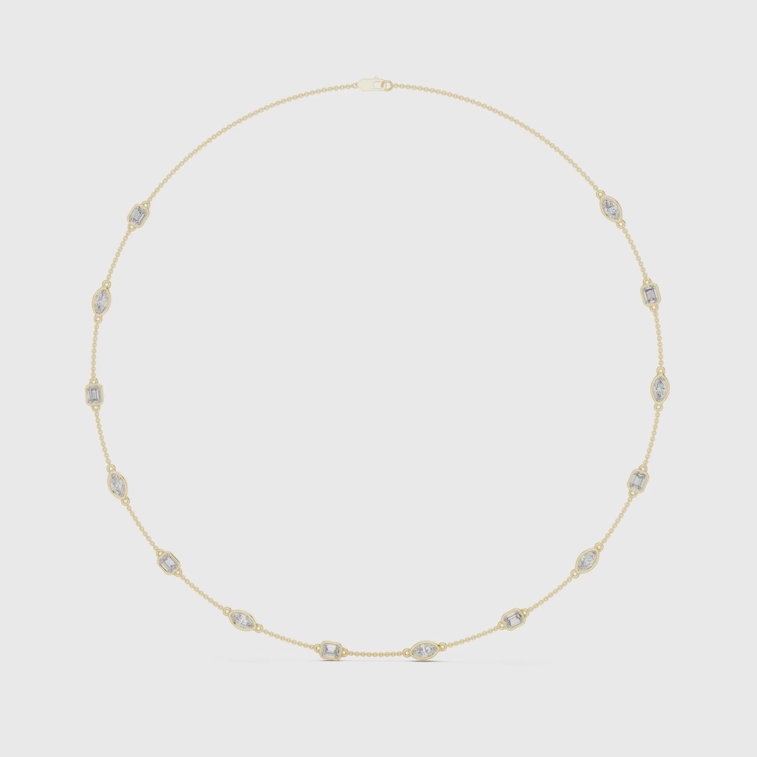 Elegant Gold Bezel-Set Lab Grown Diamond Necklace