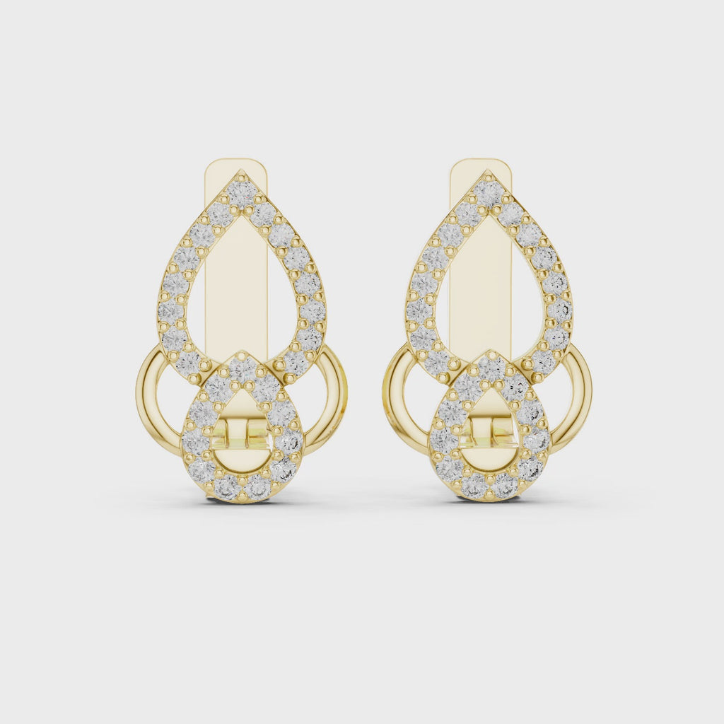 Slick Harmony Diamond Hoop Earring