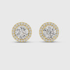Round Halo Lab Grown Diamond Stud