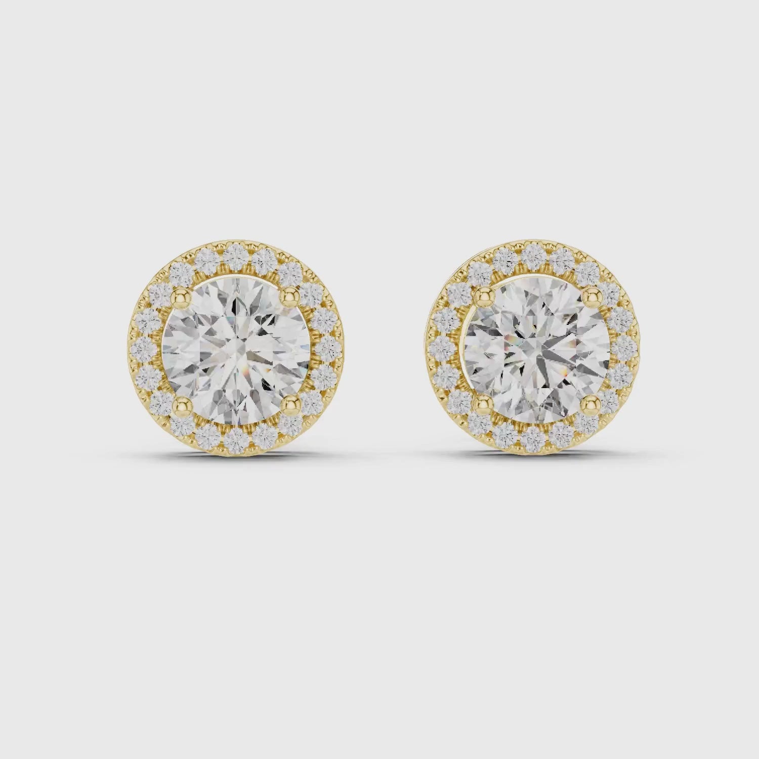 Round Halo Lab Grown Diamond Stud