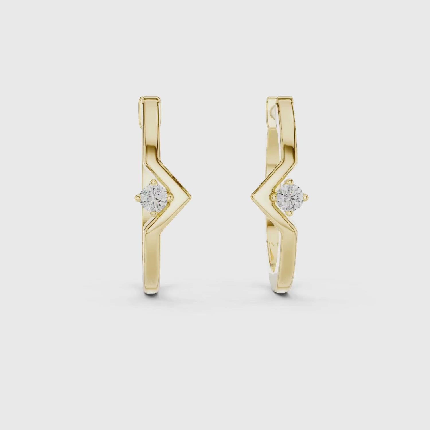 Chevron Lab Grown Diamond Hoop Earrings