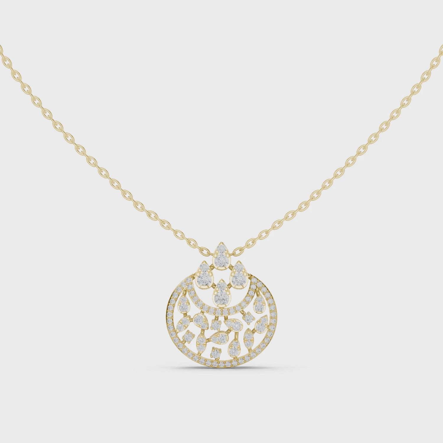 Concave Lab Grown Diamond Pendant