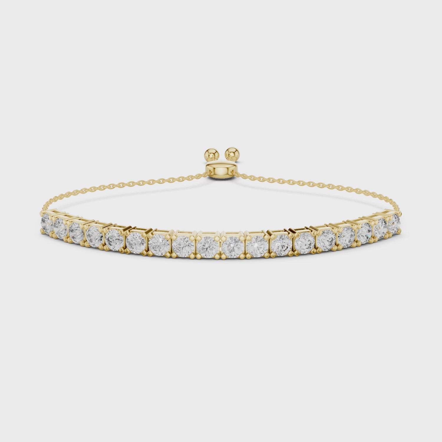 Elegant  Round Cut Lab Grown Diamonds Chain Bracelet