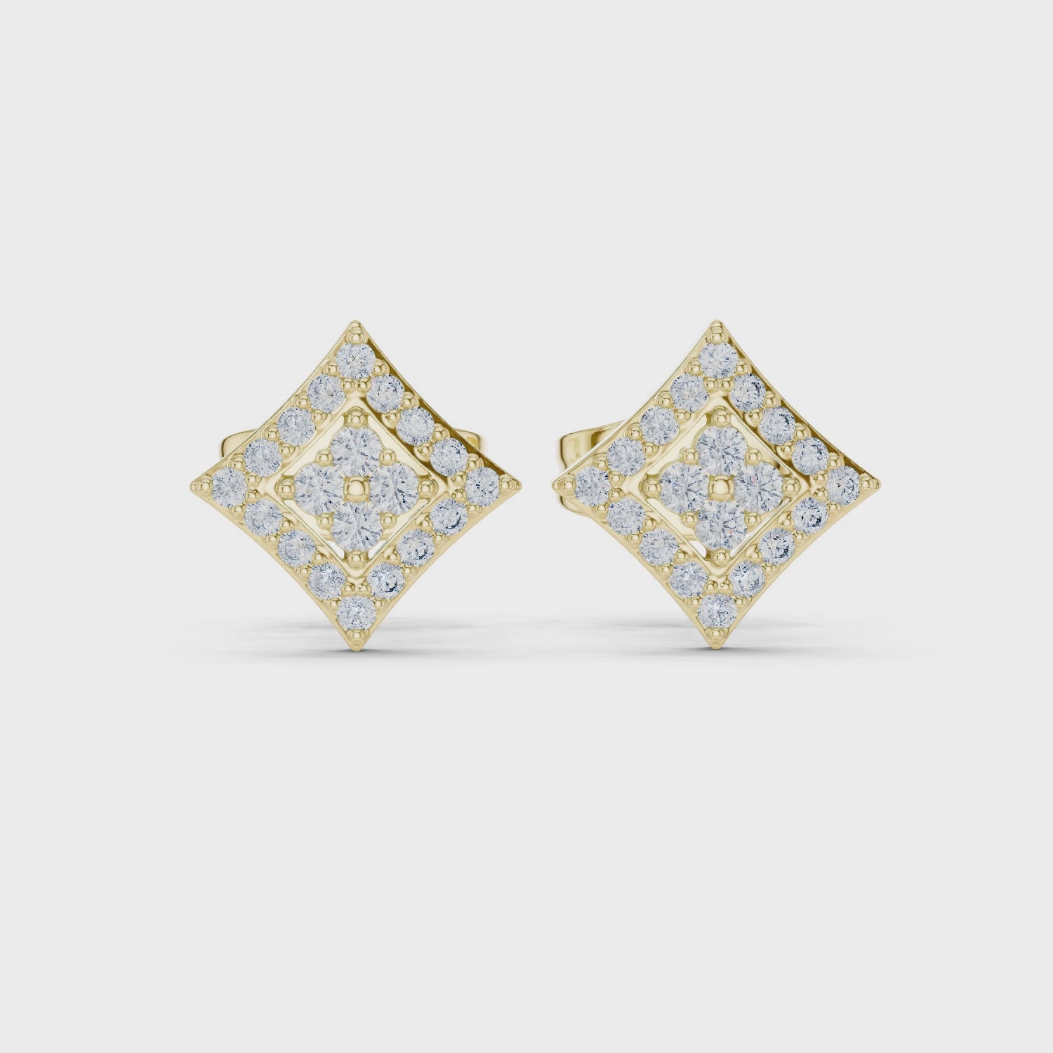 Kite-Shaped Diamond Stud Earring