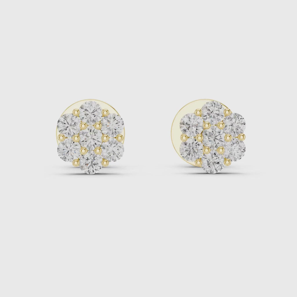 Floral Cluster Lab grown Diamond Stud