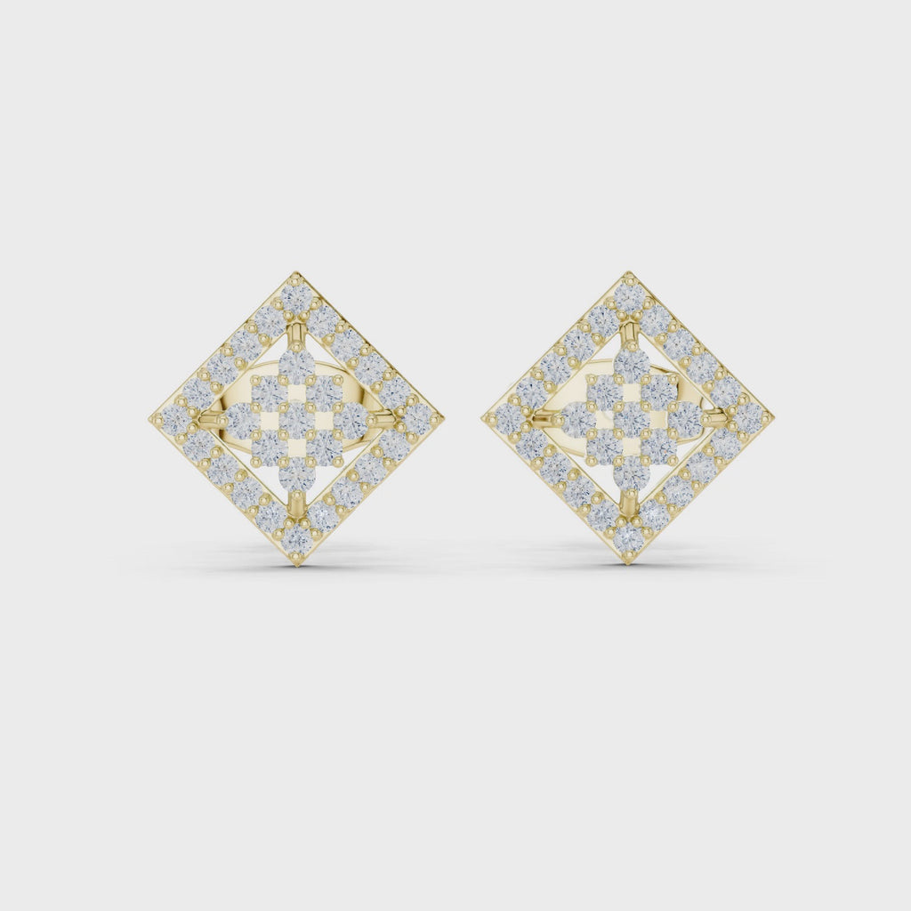 Cluster Squire Diamond Stud Earring