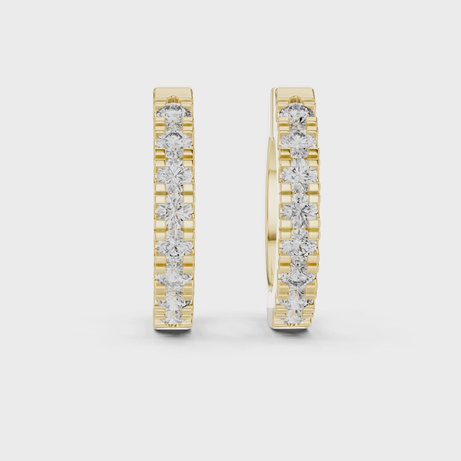 Classic Diamond Huggie Hoop Earrings