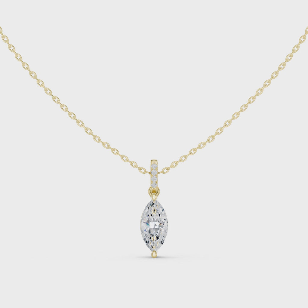 Marquise Cut Solitaire Diamond Pendant