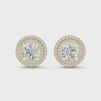 Double Halo Lab Grown Diamond Stud Earrings